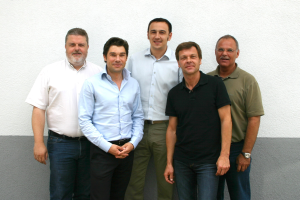 Duropack Corporate Process Management Team:  l to r: Christoph Lauer, Thomas Langthaler, Predrag Lekic, Kurt Schadl, and Johannes Berghofer