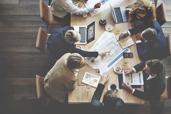 employees meeting in the meeting room 