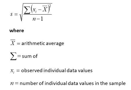 Formula for estimating standard deviation