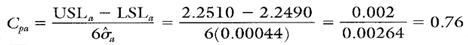 group target Xbar s calculating Process Capability Performance