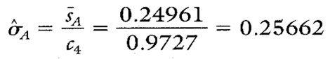 process standard deviation