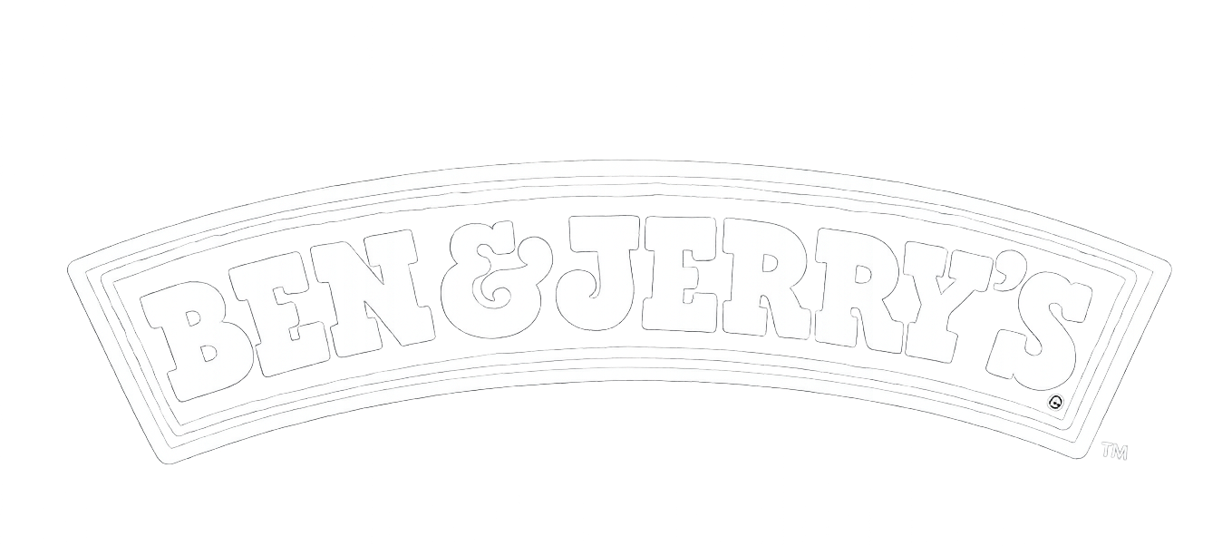 Ben and Jerrys white logo - website